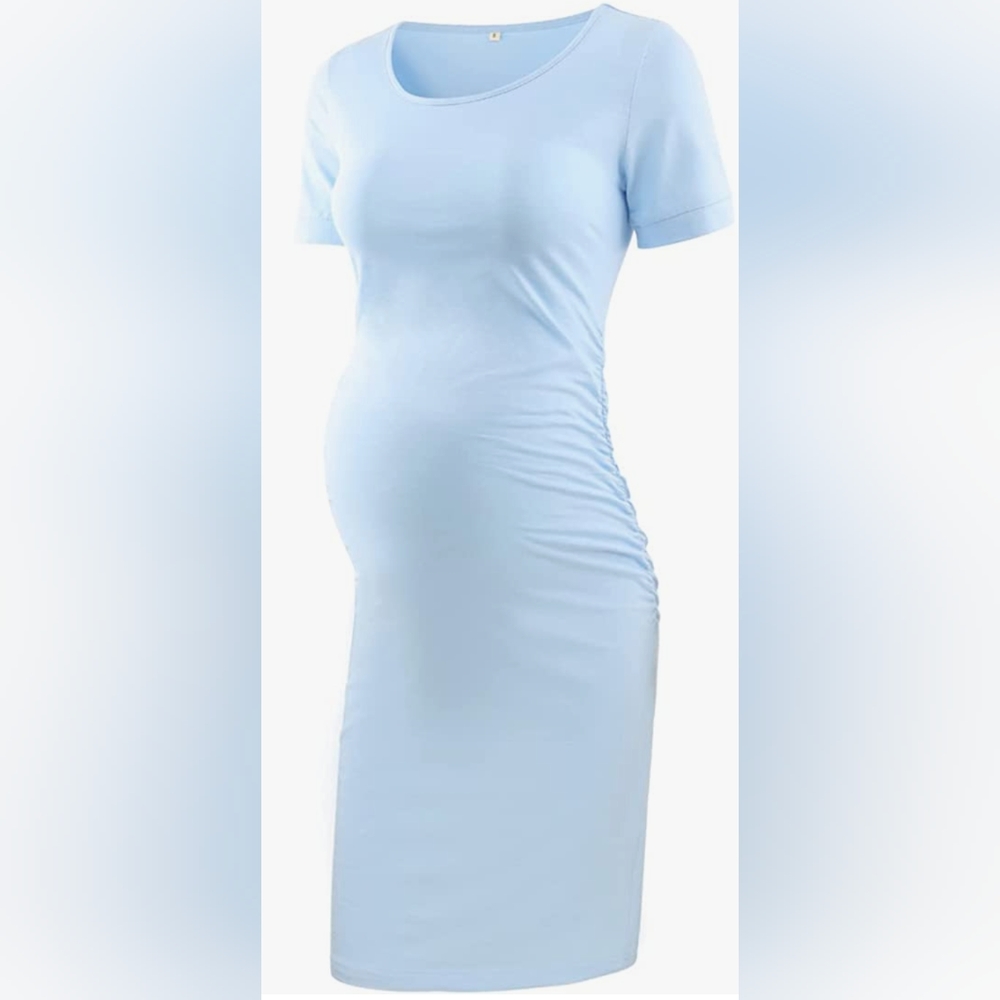 Maternity bodycon ruched side dress